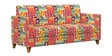 Modern Fabric 3 Seater Sofa in Red Floral Swirls Colour