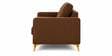 Modern Brown Tufted 3 Seater Sofa With Golden Legs Finish Modern Brown Tufted 3 Seater Sofa With Golden Legs Finish