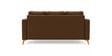 Modern Brown Tufted 3 Seater Sofa With Golden Legs Finish Modern Brown Tufted 3 Seater Sofa With Golden Legs Finish