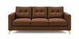 Modern Brown Tufted 3 Seater Sofa With Golden Legs Finish Modern Brown Tufted 3 Seater Sofa With Golden Legs Finish