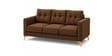 Modern Brown Tufted 3 Seater Sofa With Golden Legs Finish Modern Brown Tufted 3 Seater Sofa With Golden Legs Finish