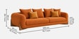 Classic Boucle Fabric 3+1 Seater Sofa Set With Ottoman In Rust Orange Colour