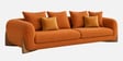  Classic Boucle Fabric 3+1 Seater Sofa Set With Ottoman In Rust Orange Colour