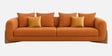  Classic Boucle Fabric 3+1 Seater Sofa Set With Ottoman In Rust Orange Colour