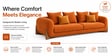  Classic Boucle Fabric 3+1 Seater Sofa Set With Ottoman In Rust Orange Colour