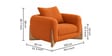  Classic Boucle Fabric 3+1 Seater Sofa Set With Ottoman In Rust Orange Colour
