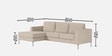 Modern Elegance RHS L Shaped 3 Seater Sofa In Cr me Color