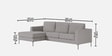 Modern Elegance RHS L Shaped 3 Seater Sofa In Dark Grey Color
