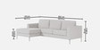 Modern Elegance RHS L Shaped 3 Seater Sofa In Grey Color