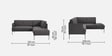 Modern Elegance Rhs Sectional Sofa ( 2+ Lounger ) In Dark Grey Color