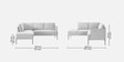 Modern Elegance Rhs Sectional Sofa ( 2+ Lounger ) In Grey Color