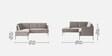 Modern Elegance Velvet Rhs Sectional Sofa ( 2+ Lounger ) In Chich Grey Color