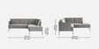 Modern Elegance Velvet Rhs Sectional Sofa ( 2+ Lounger ) In Grey Color