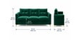 Modern Tufted 3 Seater Sofa In Green Colour With Golden Legs Finish Modern Tufted 3 Seater Sofa In Green Colour With Golden Legs Finish
