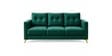 Modern Tufted 3 Seater Sofa In Green Colour With Golden Legs Finish Modern Tufted 3 Seater Sofa In Green Colour With Golden Legs Finish