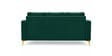 Modern Tufted 3 Seater Sofa In Green Colour With Golden Legs Finish Modern Tufted 3 Seater Sofa In Green Colour With Golden Legs Finish