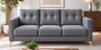 Modern Tufted 3 Seater Sofa In Grey Colour With Golden Legs Finish Modern Tufted 3 Seater Sofa In Grey Colour With Golden Legs Finish