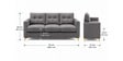 Modern Tufted 3 Seater Sofa In Grey Colour With Golden Legs Finish Modern Tufted 3 Seater Sofa In Grey Colour With Golden Legs Finish