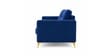 Modern Tufted Blue Colour 3 Seater Sofa With Golden Legs Finish Modern Tufted Blue Colour 3 Seater Sofa With Golden Legs Finish