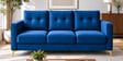 Modern Tufted Blue Colour 3 Seater Sofa With Golden Legs Finish Modern Tufted Blue Colour 3 Seater Sofa With Golden Legs Finish