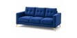 Modern Tufted Blue Colour 3 Seater Sofa With Golden Legs Finish Modern Tufted Blue Colour 3 Seater Sofa With Golden Legs Finish