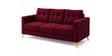 Modern Tufted Maroon Colour 3 Seater Sofa With Golden Legs Finish Modern Tufted Maroon Colour 3 Seater Sofa With Golden Legs Finish