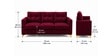 Modern Tufted Maroon Colour 3 Seater Sofa With Golden Legs Finish Modern Tufted Maroon Colour 3 Seater Sofa With Golden Legs Finish