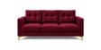 Modern Tufted Maroon Colour 3 Seater Sofa With Golden Legs Finish Modern Tufted Maroon Colour 3 Seater Sofa With Golden Legs Finish
