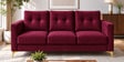 Modern Tufted Maroon Colour 3 Seater Sofa With Golden Legs Finish Modern Tufted Maroon Colour 3 Seater Sofa With Golden Legs Finish