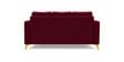 Modern Tufted Maroon Colour 3 Seater Sofa With Golden Legs Finish Modern Tufted Maroon Colour 3 Seater Sofa With Golden Legs Finish