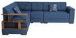 Modish RHS Sectional Sofa in Blue Colour with Natural Colour Side Table in L Shape
