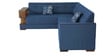 Modish RHS Sectional Sofa in Blue Colour with Natural Colour Side Table in L Shape