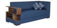 Modish RHS Sectional Sofa in Blue Colour with Natural Colour Side Table in L Shape