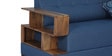 Modish RHS Sectional Sofa in Blue Colour with Natural Colour Side Table in L Shape