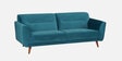 Mofasa Velvet 3 Seater Sofa In Blue Color