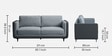 Mojo Fabric 3 Seater Sofa in Cheeky Grey Colour