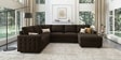 Monaco Grande Sectional Sofa In Dark Brown Color