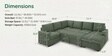 Monaco Grande Sectional Sofa In Frosty Green Color