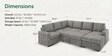 Monaco Grande Sectional Sofa In Light Grey Color