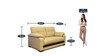 Monet Leatherette 2 Seater Sofa in Beige Colour