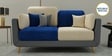 Montez Velvet 2 Seater Sofa in Blue & Beige Colour