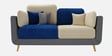 Montez Velvet 2 Seater Sofa in Blue & Beige Colour