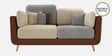 Montez Velvet 2 Seater Sofa in Brown & Beige Colour
