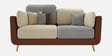 Montez Velvet 2 Seater Sofa in Brown & Beige Colour