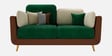 Montez Velvet 2 Seater Sofa in Green & Beige Colour