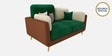 Montez Velvet 2 Seater Sofa in Green & Beige Colour