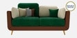 Montez Velvet 2 Seater Sofa in Green & Beige Colour