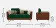 Montez Velvet 2 Seater Sofa in Green & Beige Colour