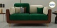 Montez Velvet 2 Seater Sofa in Green & Beige Colour