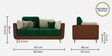 Montez Velvet 2 Seater Sofa in Green & Beige Colour